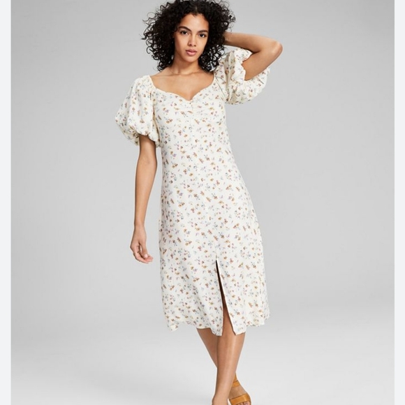 NWT And Now This Cream Floral A Line Summer Dress - Picture 1 of 10
